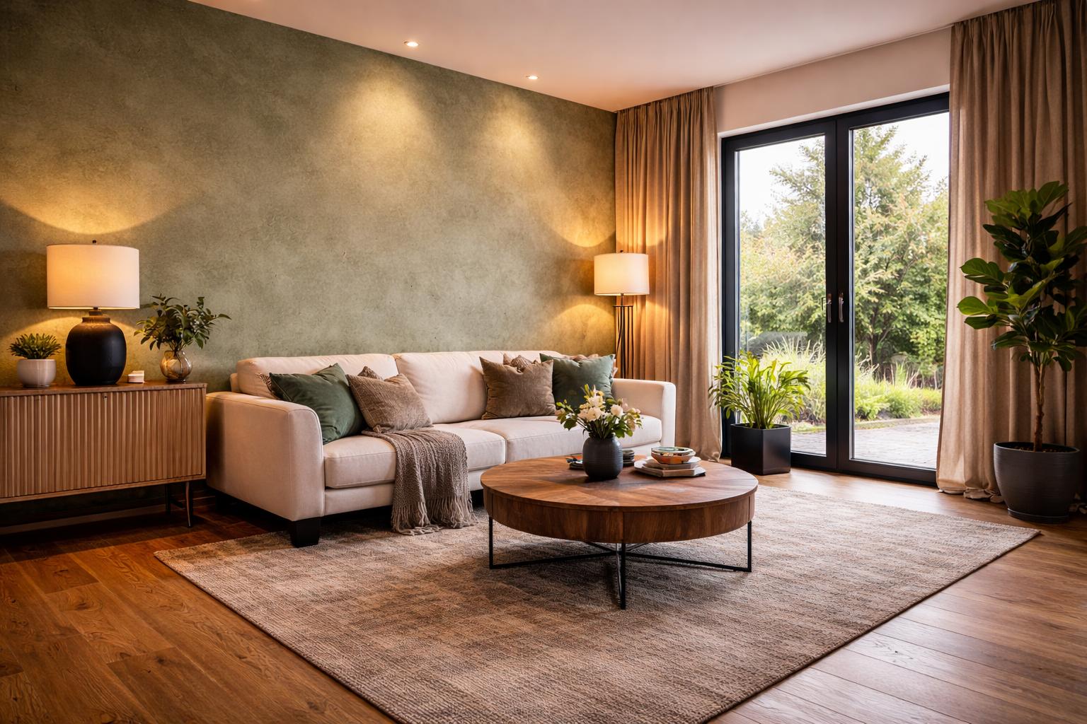 Moderner Wohnraum mit nat&uuml;rlichem Flair